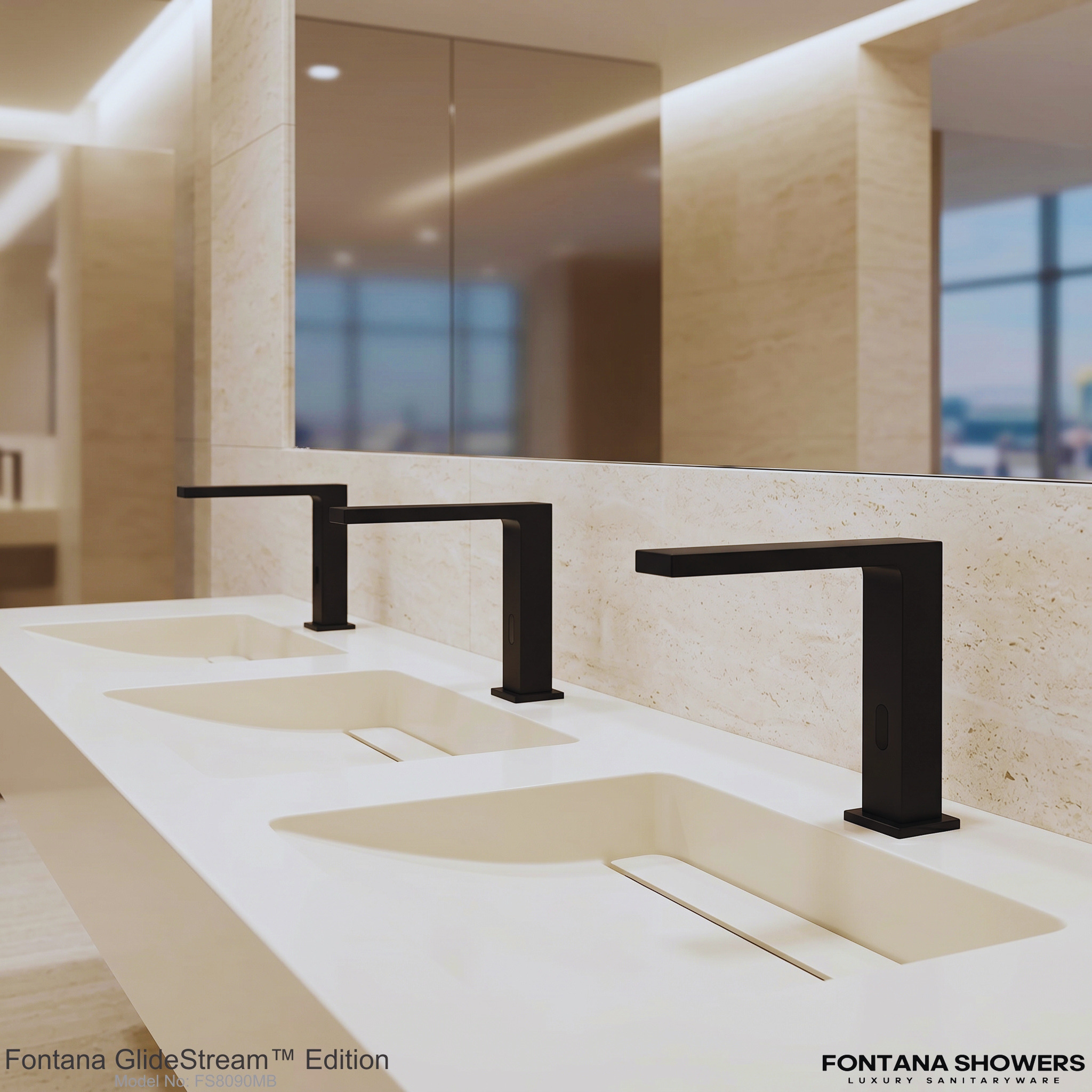 Fontana Matte Black Touchless Faucet - FS8090MB